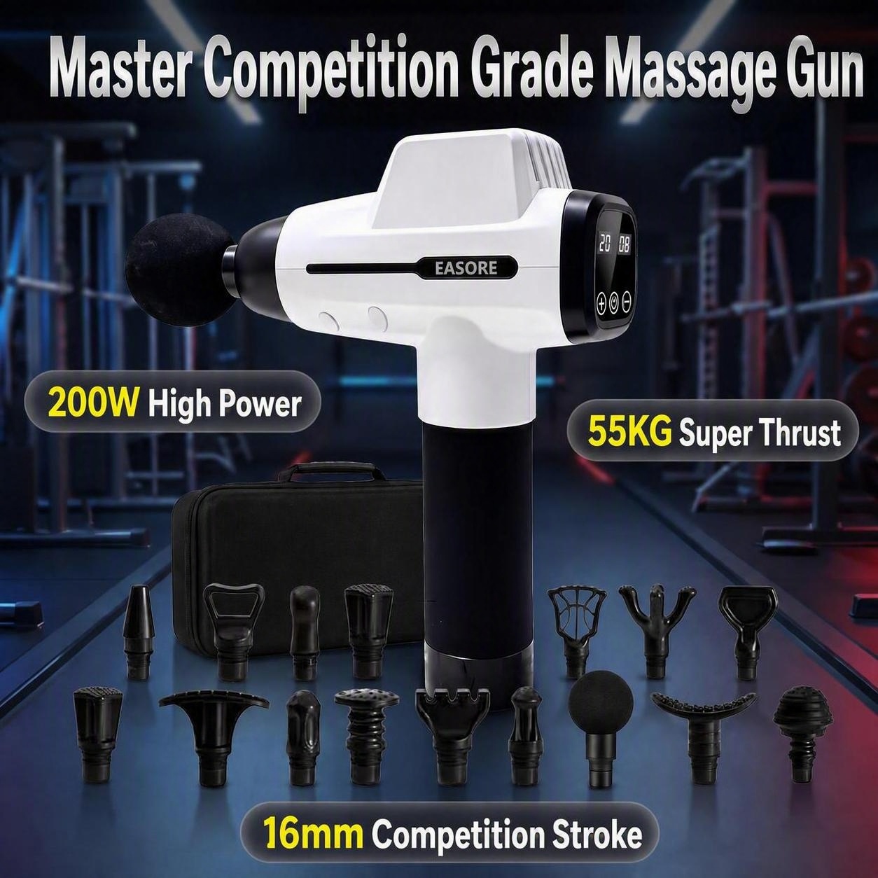 Health Wellness Massage - ปืนนวดกล้ามเนื้อระดับมืออาชีพ ขนาด 16 มม. รุ่น X20