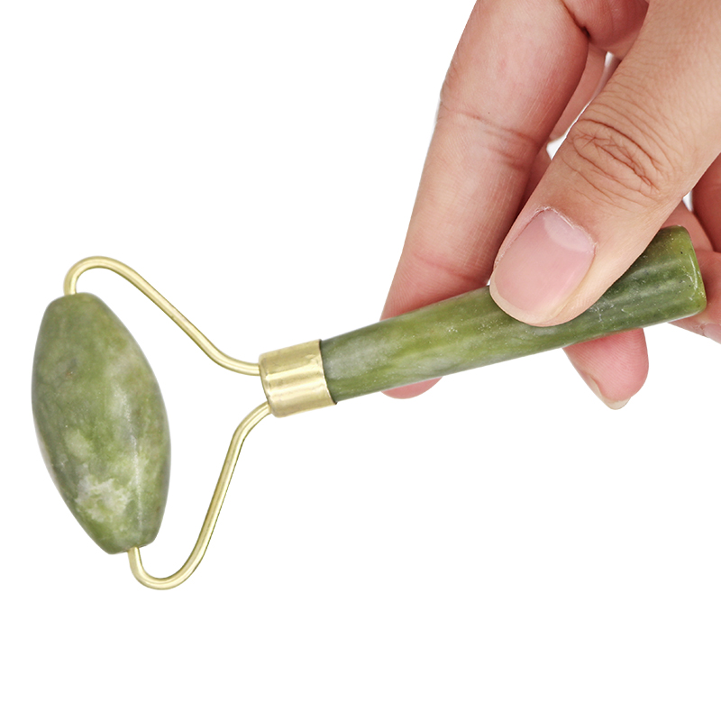 Jade Gua Sha Tool - ลูกกลิ้งหยกธรรมชาติ กัวซาหน้า หินธรรมชาติ เครื่องนวดตัวและคอ จุดฝังเข็ม ดูแลดวงตา