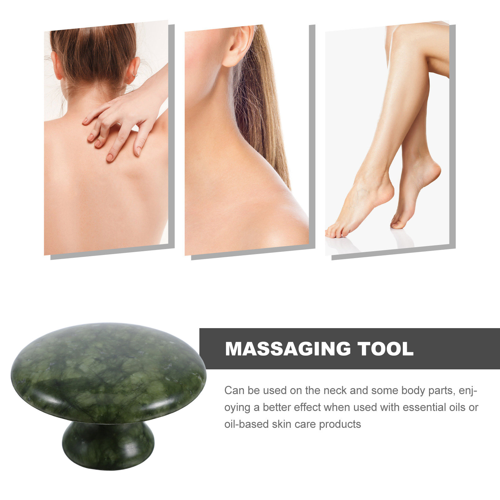 หินหยกนวดรูปเห็ด เนื้อสัมผัสเร - Jade Gua Sha Tool บทวิจารณ์และราคา