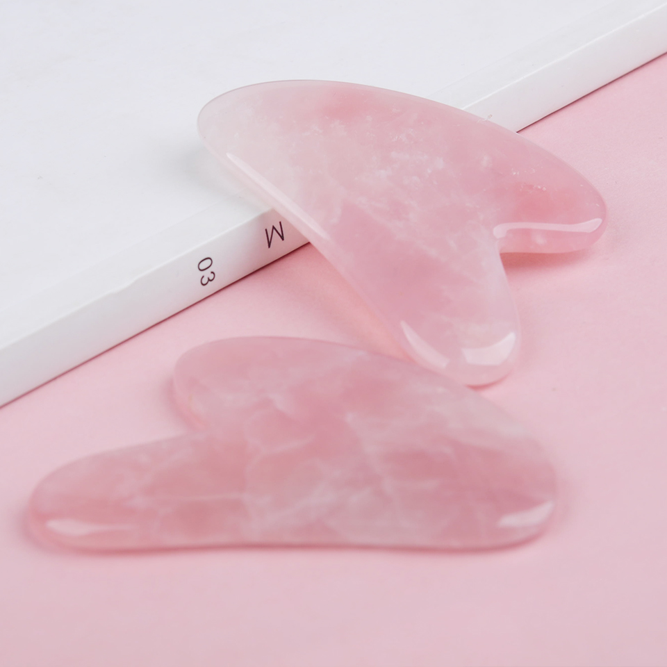 แผ่นนวดกัวซาสีชมพูธรรมชาติ ทำจ - Jade Gua Sha Tool บทวิจารณ์และราคา