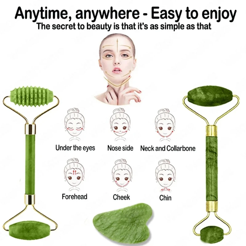 ลูกกลิ้งหยกธรรมชาติ กัวซา หินธ - Jade Gua Sha Tool บทวิจารณ์และราคา
